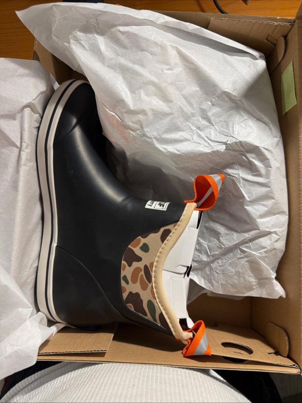 XTRATUF Black Duck Camo Ankle Deck Boots, Waterproof Fishing Footwear, Men's 8